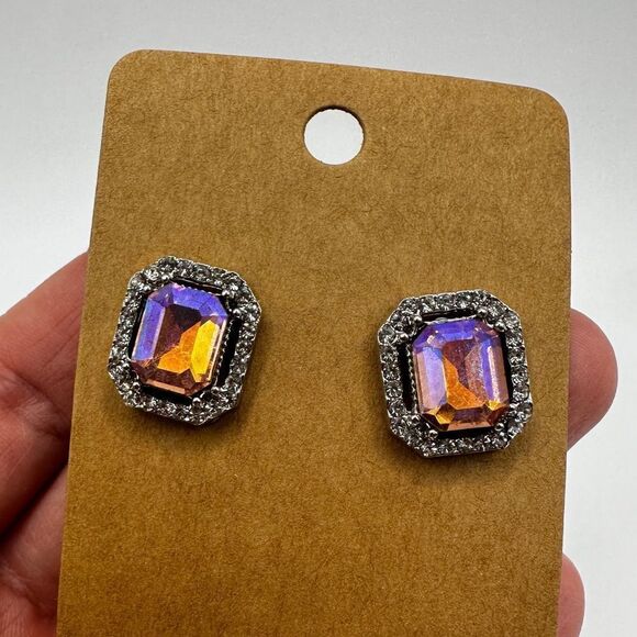 SALE! Colorful rhinestone and CZ statement stud earrings! - Picture 7 of 11
